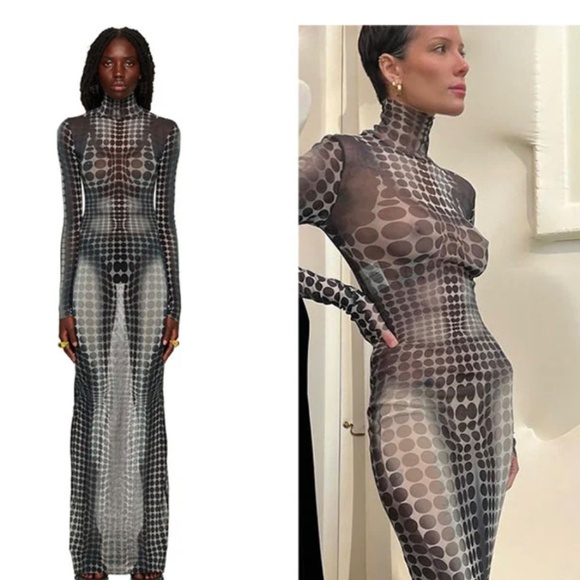 AKIRA Mesh Dotty Dress NWT - Picture 2 of 3